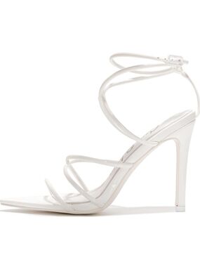 Cape Robbin White Open Toe Strappy 3.75-inch Stiletto Heel Size 11 NWOT